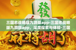 三国志战略版九游版app-三国志战略版九游版app，深度探索与体验-三国志战略版九游版app